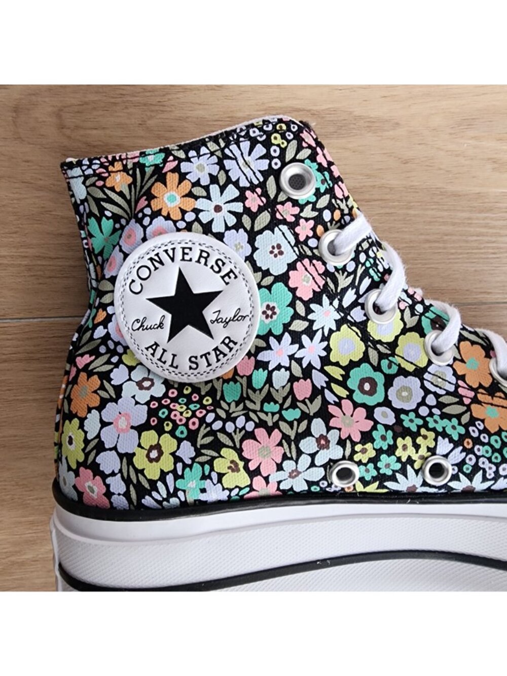 Converse Chuck Taylor Lift Allover Florals Hi Sz 7.5 Women Shoes Sneaker A15009C - Picture 9 of 12